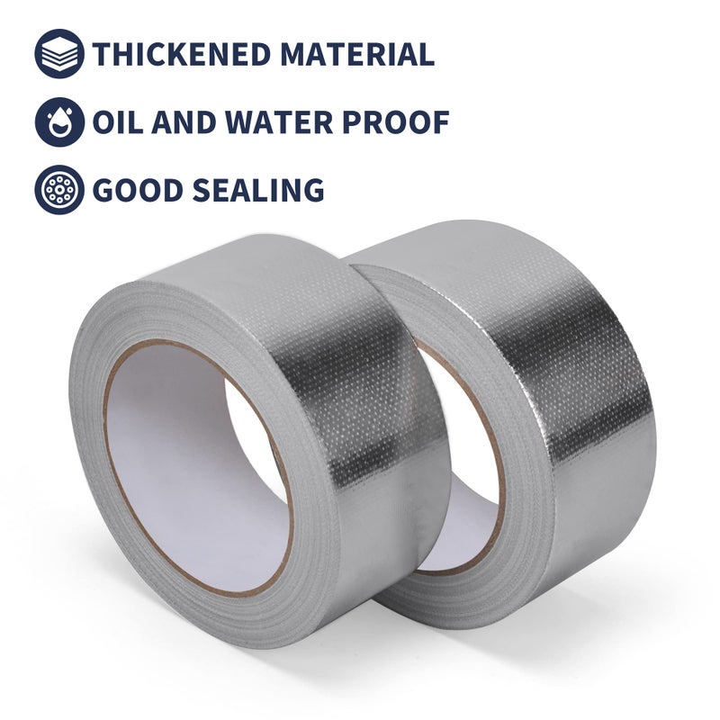TAPEBEAR Fiberglass Aluminized Foil Tape 4inch x 65Yards, Heat Shield Thermal Barrier Adhesive Backed Heat Reflective Tape Cool Tape for Air Dryer Vent, HVAC, Heating Unit, Auto, Pipe, 196Ft - Image 3